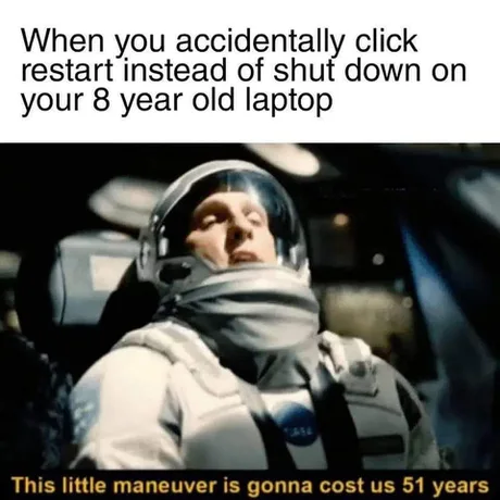 When you accidentally click restart on old laptop